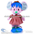 Plush cartoon mouse in beautiful dress